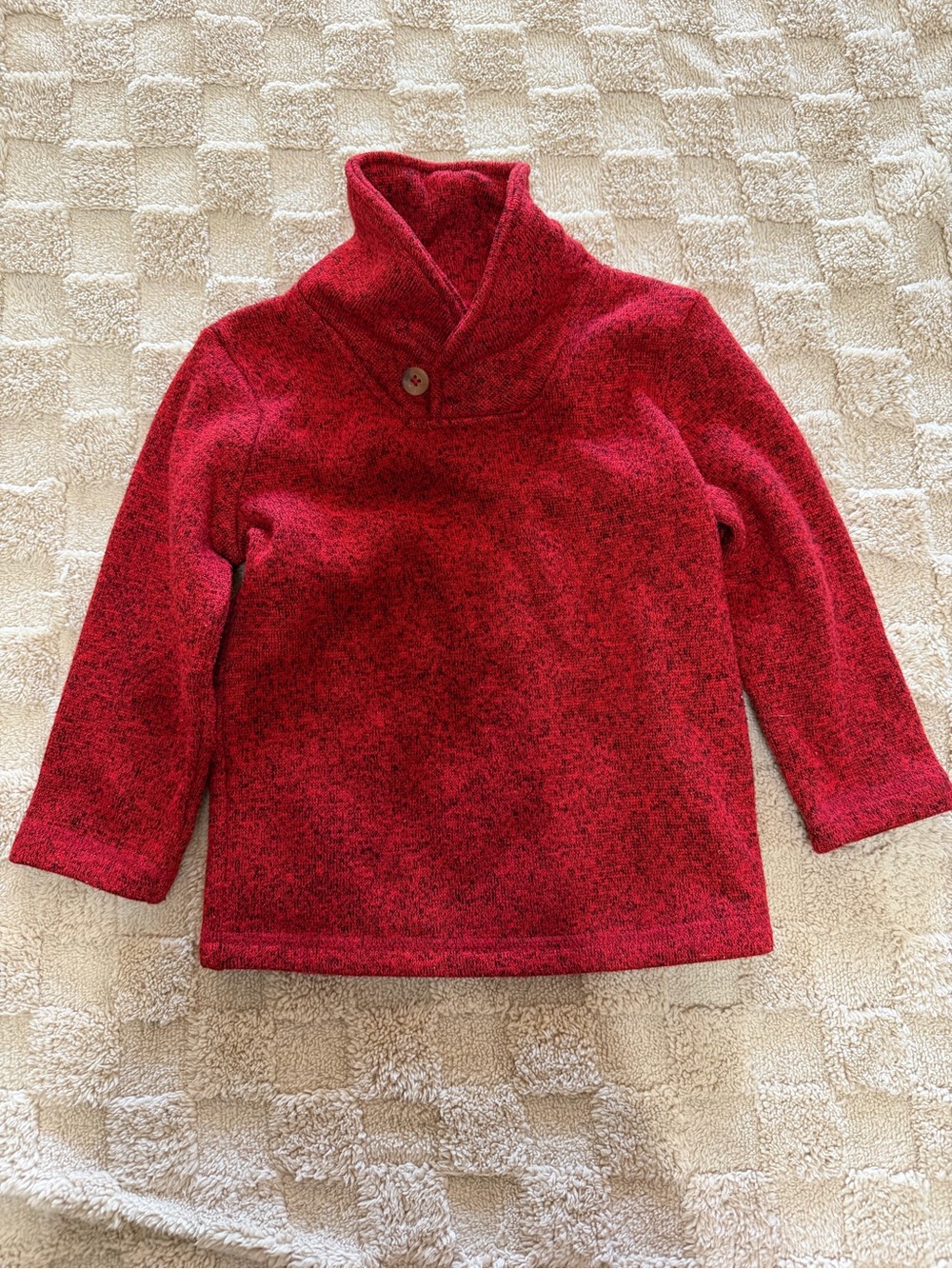 Jumping Beans Toddler Boys Red Marled Shawl Collar Sweater Size 2T
